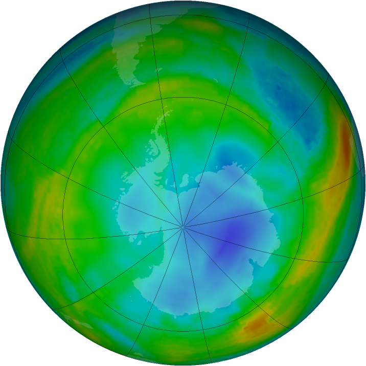 Antarctic ozone map for 24 July 1994